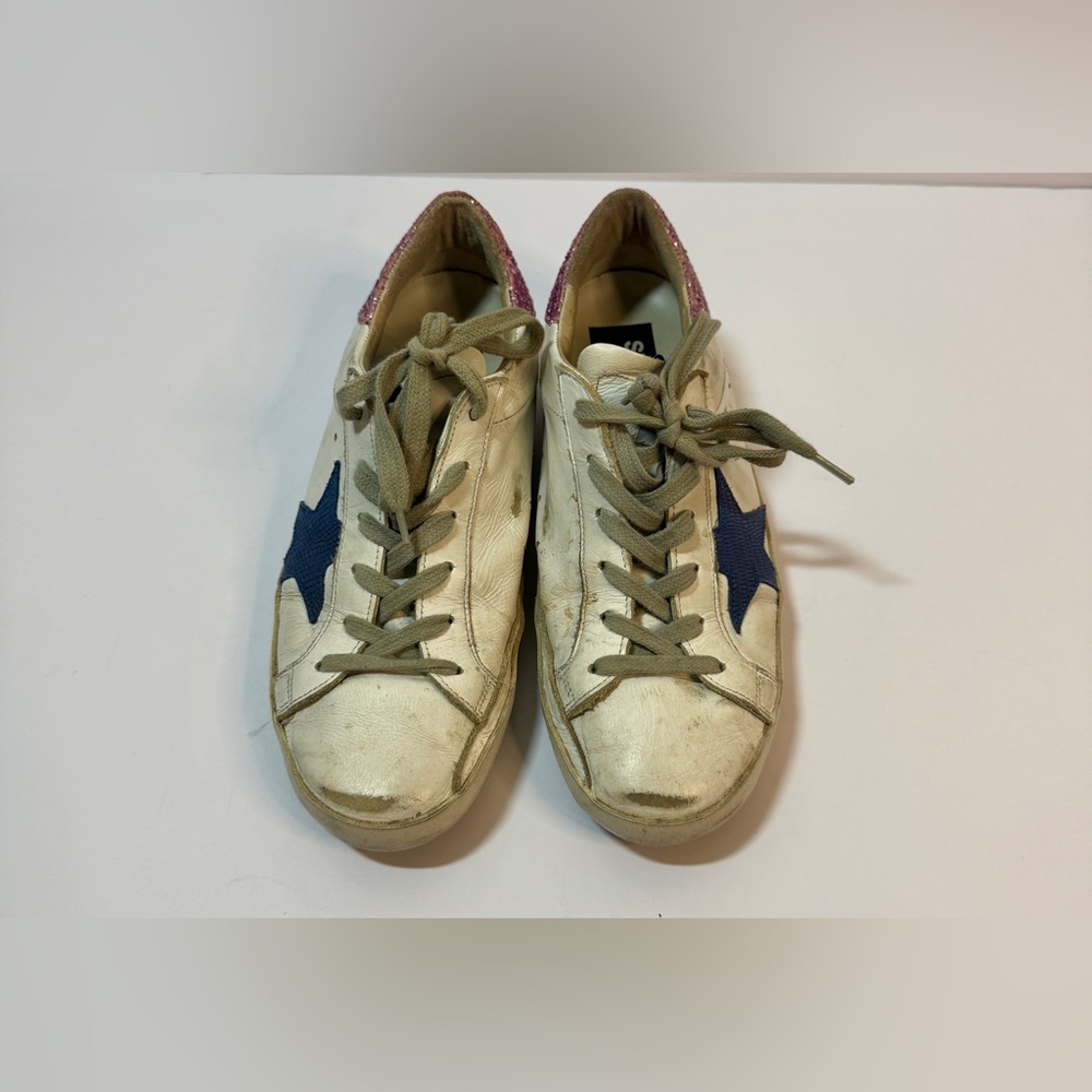 Golden Goose Superstar Sneakers with Pink Sequin Detail
